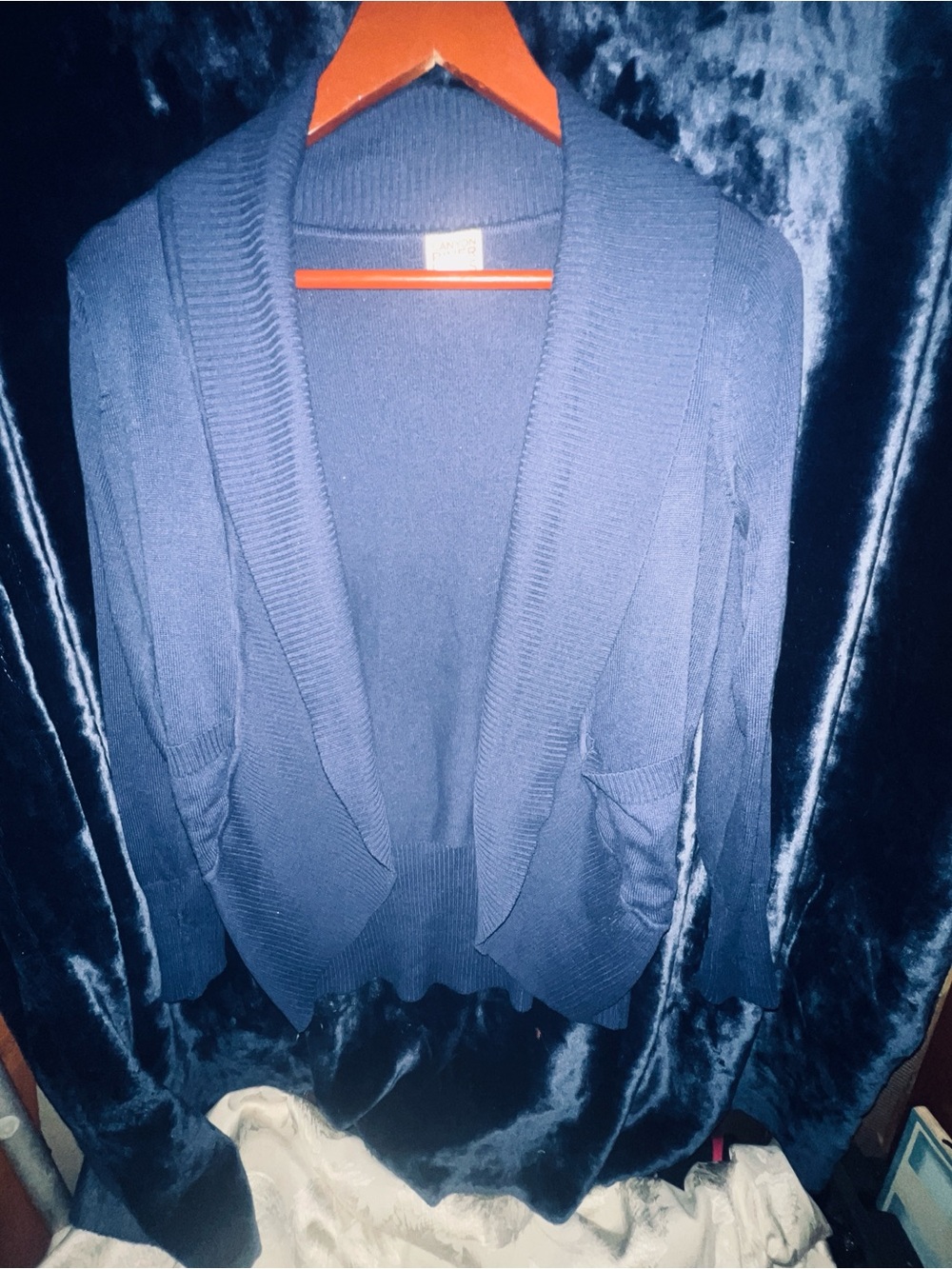 Canyon River Blues Navy Open-Front Shawl Collar Cardigan